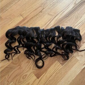Real hair extensions brunette brown clip in extensions